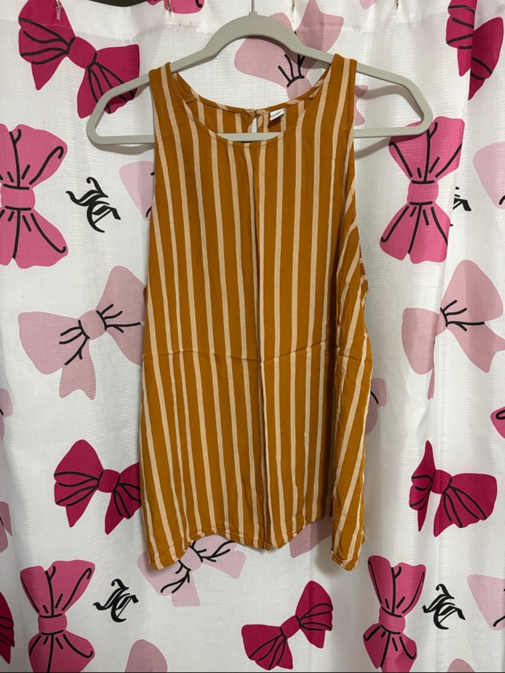 Old Navy Mustard and White Striped Sleeveless Tank